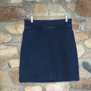 Talbots Dark Blue Stretch Denim Pencil Skirt